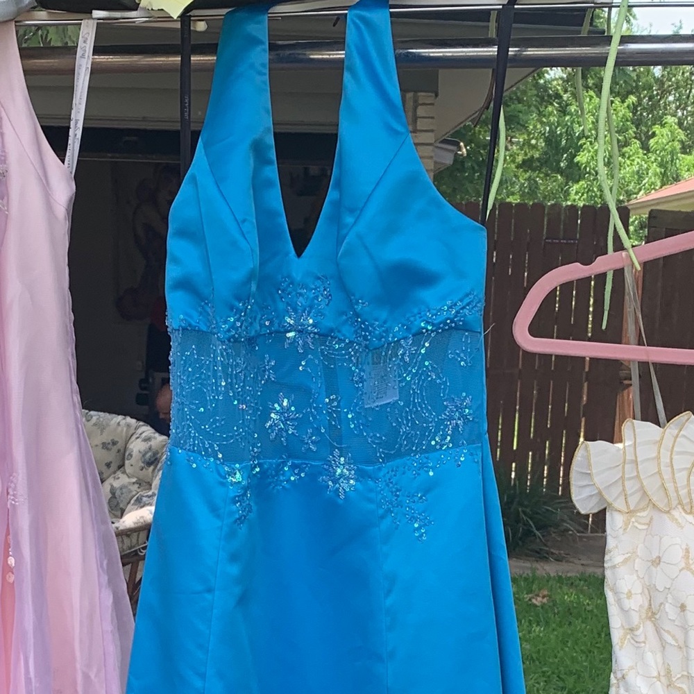 Halter top floor length gown